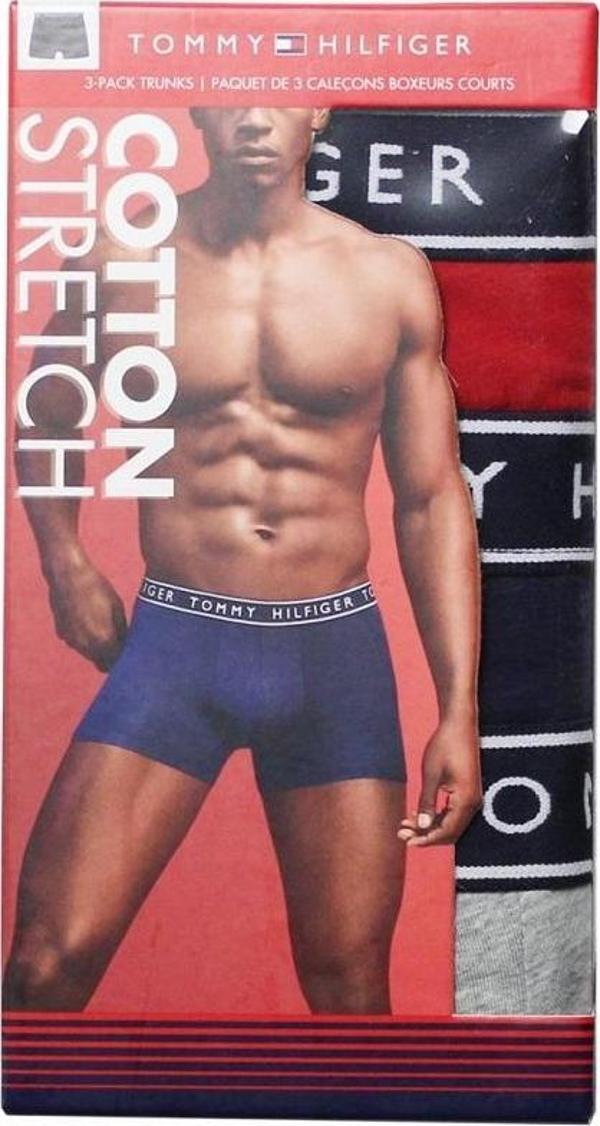 TOMMY HILFIGER COTTON STRETCH ERKEK 3 LÜ BOXER 09T4225-966 - Image 1