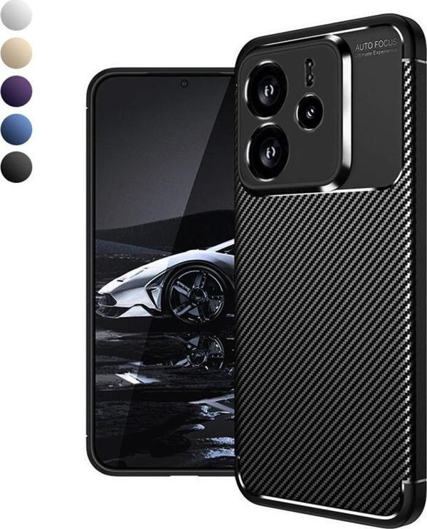 Xiaomi Redmi Note 14 4G Kılıf Focus Carbon Silikon Kapak - Image 1