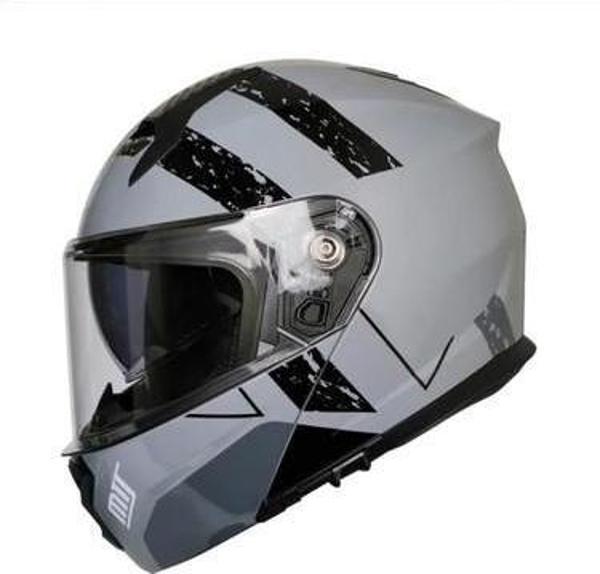 MTS 966 WX10 GREY ÇENE AÇILIR KASK - Image 1