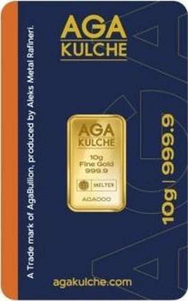 AgaKulche 10 gr 24 Ayar 999.9 Külçe Altın  - Image 1