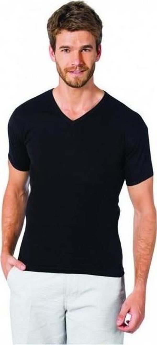 Donex Erkek Kısa Kol V Yaka Atlet Likralı Erkek Atlet 2130 - Image 1