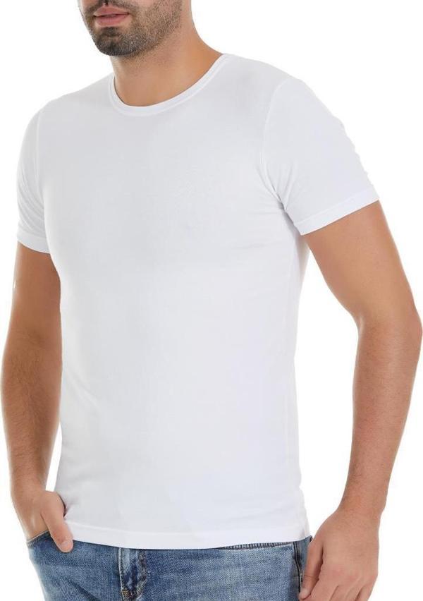 3 Adet Yıldız Erkek Modal Kısa Kollu T-Shirt Fanila Beyaz 335 - Image 1
