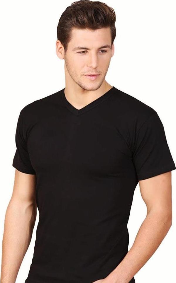 6 lı Paket Berrak Erkek V Yaka Kısakol Atlet Fanila Renkli 1006 - Image 1