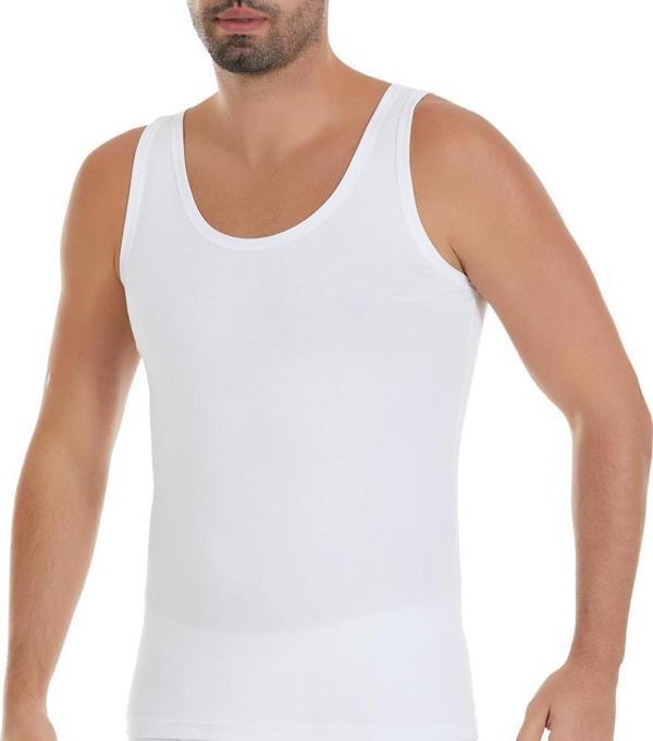 3 Adet Yıldız Erkek Formen Likralı Atlet Beyaz 370 - Image 1
