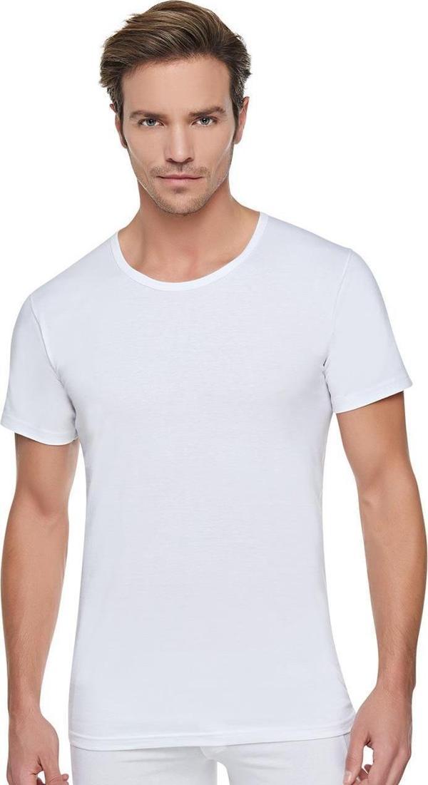 Tutku Erkek Kısa Kol Bisiklet Yaka Penye Atlet Fanila Açık Yaka - Image 1