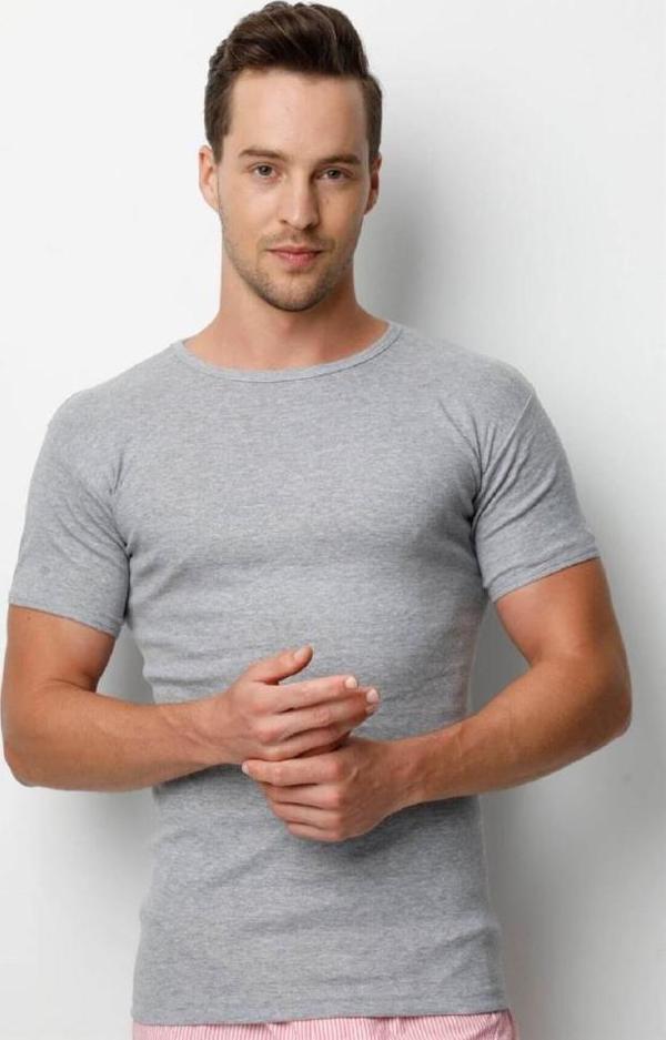 6 Adet Donex Erkek Likralı Kısa Kol Sıfır Yaka Atlet 2140 - Image 1