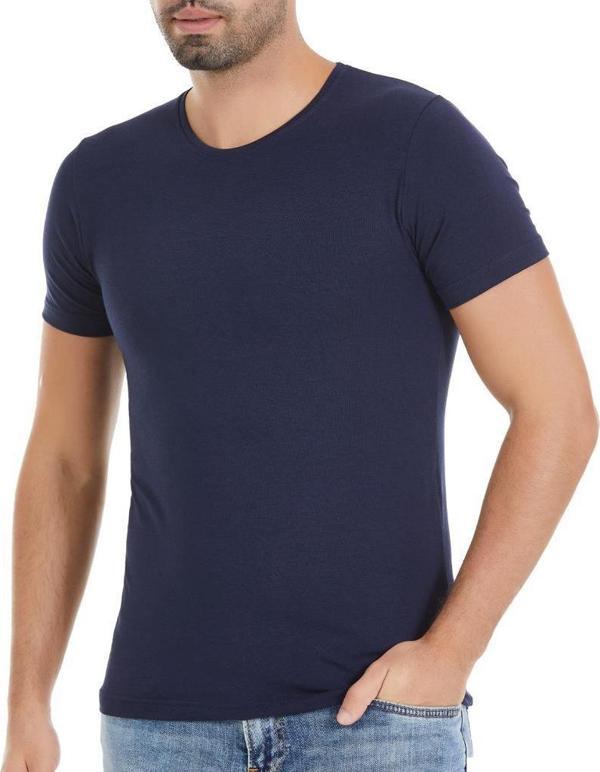 6 Adet Yıldız Erkek Modal Kısa Kollu T-Shirt Fanila Lacivert 337 - Image 1