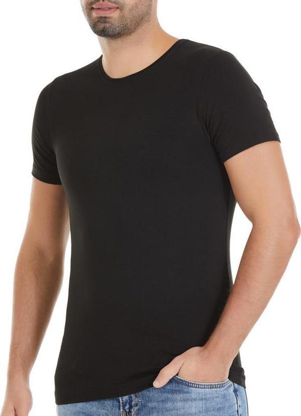 6 Adet Yıldız Erkek Bambu Kısa Kollu T-Shirt Fanila Siyah 476 - Image 1