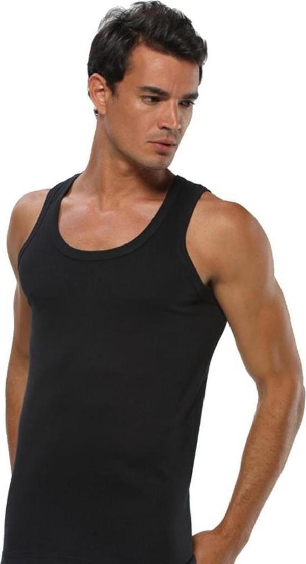 6 Adet Gümüş Erkek Ribana Atlet Renk Seçenekli Yüzde Yüz Pamuklu - Image 1