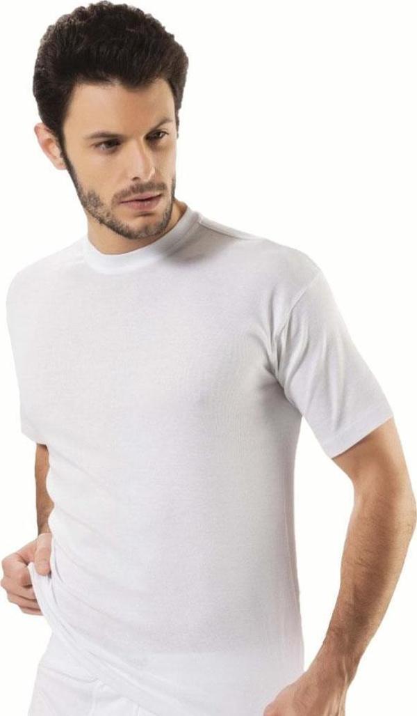 6 lı Paket Hmd Kısakol Erkek Sıfır Yaka Penye Fanila Atlet Beyaz E602 - Image 1