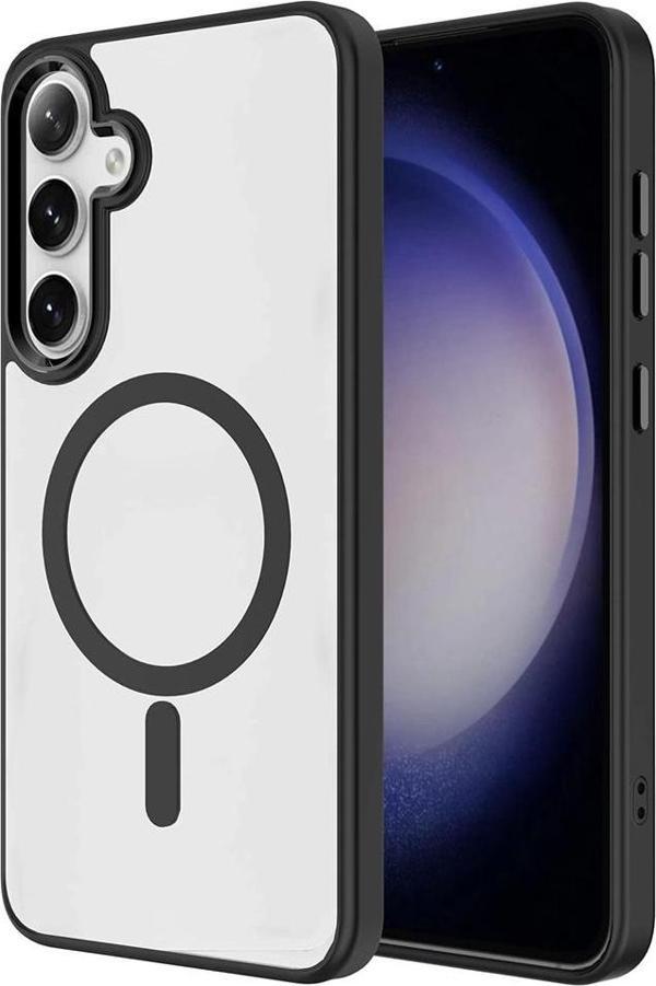 Galaxy S25 Kılıf Magsafe Şarj Özellikli Zore Krom Magsafe Silikon Kapak - Image 1