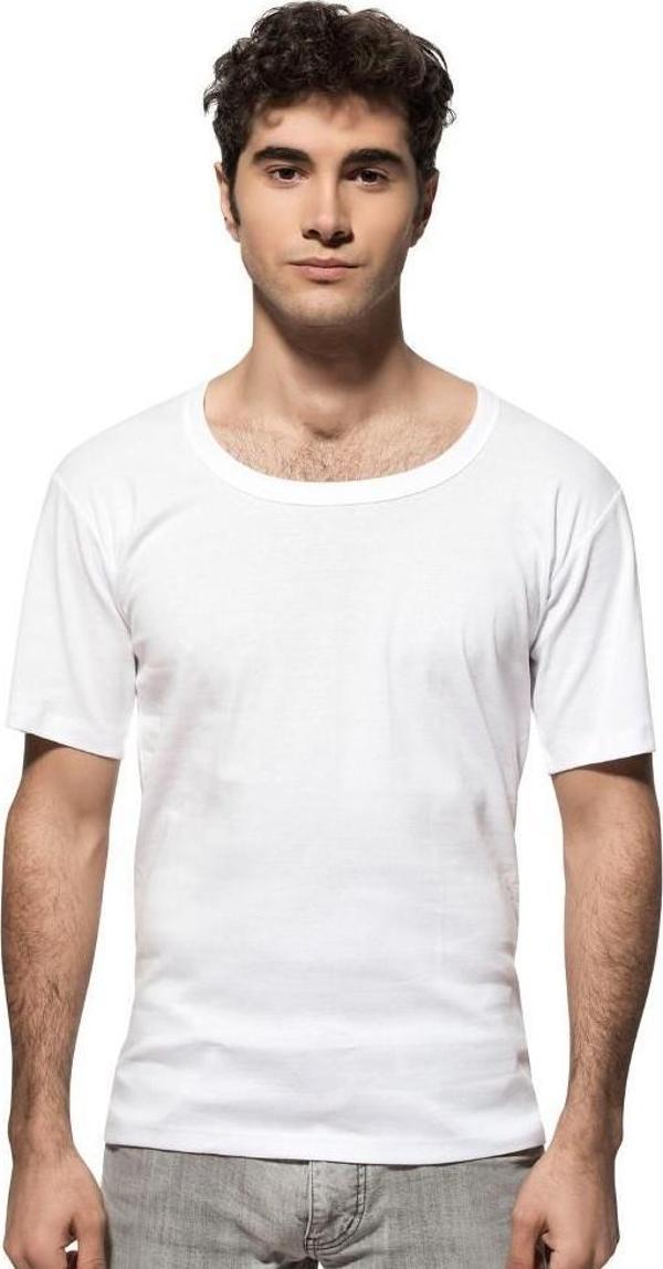 6 lı Paket Özkan Erkek Ribana Kısa Kol Bisiklet Yaka Atlet 0115 - Image 1