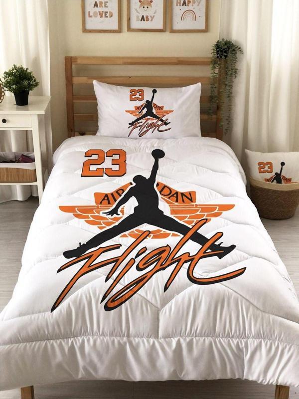 Basketbolcu Desenli Kapitone Yorgan,tek Kişilik Uyku Seti - Image 1