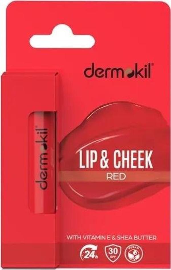 DERMOKİL Renkli Dudak ve Yanak Nemlendirici Bakım Kremi 30 spf Red - Image 1