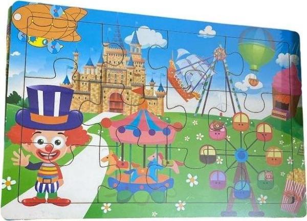 29x20 cm 12 Parça Ahşap Lünapark  Puzzle 1965 - Image 1