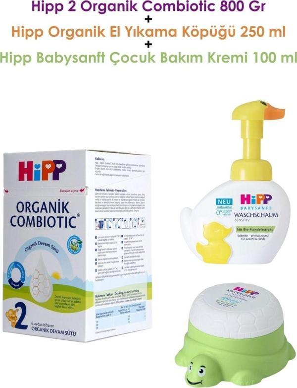 2 Organik Combiotic 800 Gr (Hipp El Yıkama Köpüğü 250 ml + Çocuk Bakım Kremi 100 ml) - Image 1