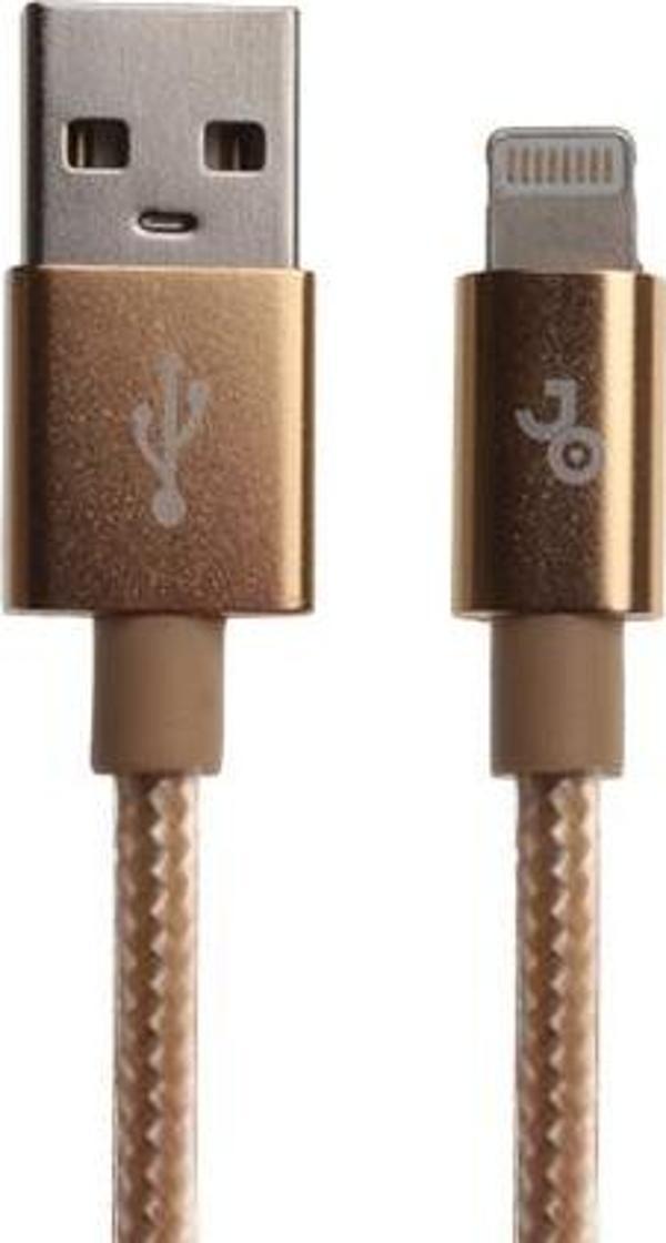 Jopus Stylish Cloth Lightning Data ve Şarj  Kablo Gold - Image 1