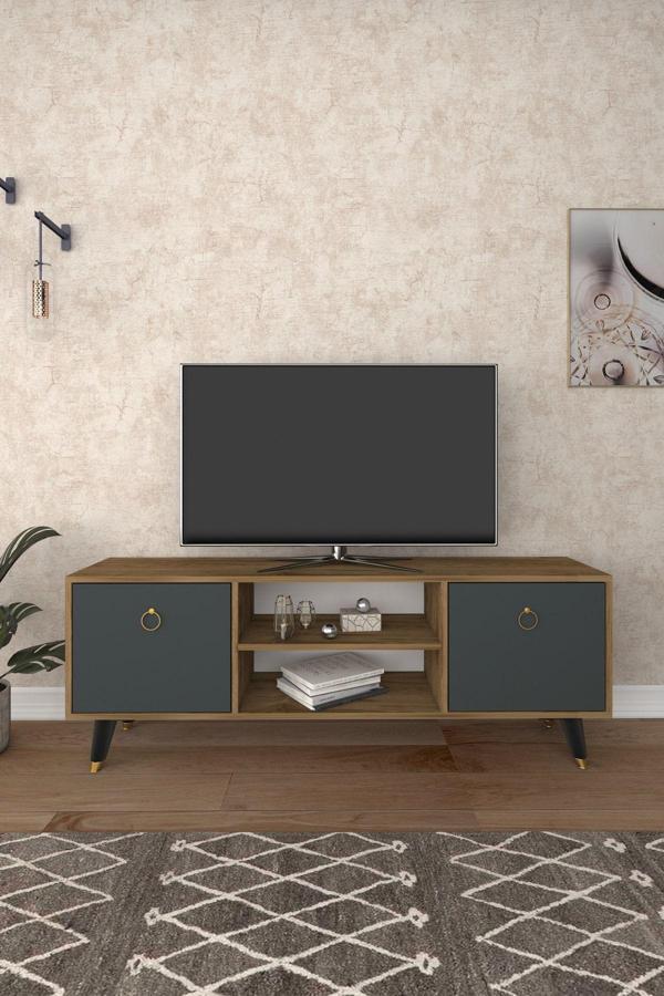 Ferniso Mobilya 138 cm Tv Ünitesi Çam-Antrasit - Image 1