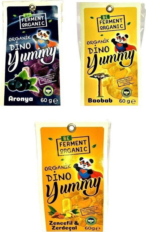 Beferment Organik Aronya -Baobab -Zencefil&Zerdeçal Yummy 60 G 3'Lü Set - Image 1