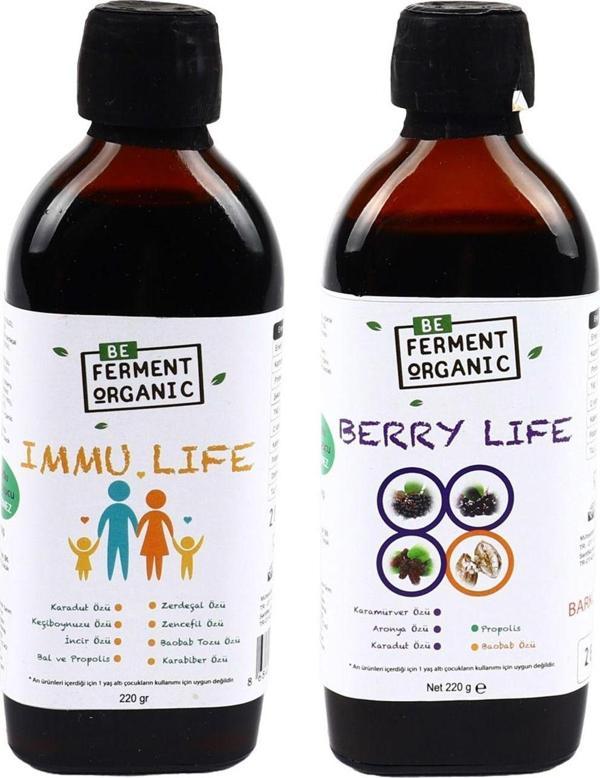 Beferment Organik Berry Lıfe Mor Öz Karışımı 220Gr Immu Lıfe Zerdeçal Ve Zencefilli Öz Karışımı 220Gr - Image 1