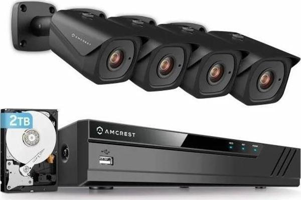 Amcrest 4K Güvenlik Kamera Sistemi 4K 8MP Black - 8CH NVR + 4 Bullets (2.8mm) w/ 2TB HDD - Image 1