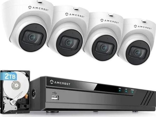Amcrest 5MP POE Güvenlik Kamera Sistemi Dış Mekan 8CH POE NVR Beyaz - Image 1