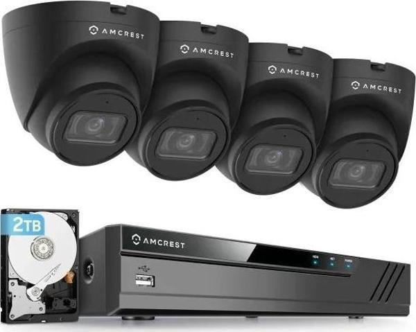 Amcrest 5MP POE Güvenlik Kamera Sistemi Dış Mekan 8CH POE NVR Siyah - Image 1