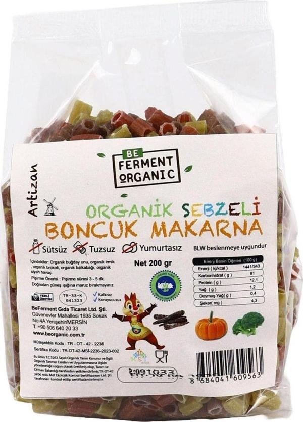 Beorganic Beferment Organic Artizan Sebzeli Çocuk Boncuk Makarna 200 G - Image 1