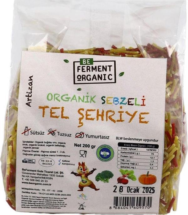 Beorganic Beferment Organic Artizan Sebzeli Çocuk Tel Şehriye 200 G - Image 1