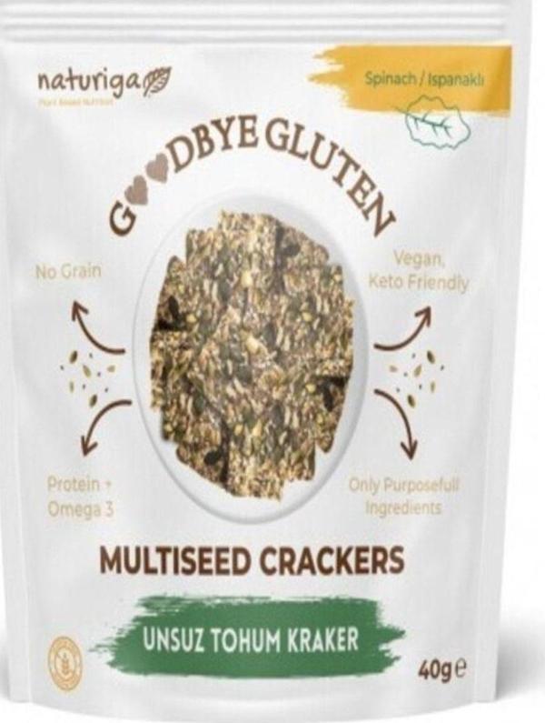 Naturiga Goodbye Gluten Unsuz Ispanaklı Tohum Kraker 40 Gr - Image 1