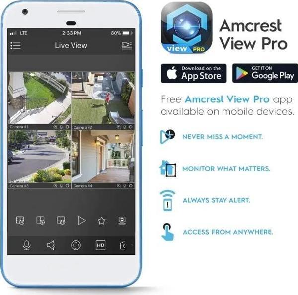 Amcrest UltraHD 4K (8MP) Dış Mekan Güvenlik POE IP Kamera - Siyah Siyah - Image 1
