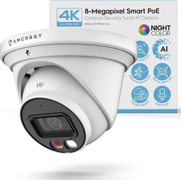 Amcrest UltraHD 4K (8MP) IP PoE AI 15fps Kamera White - Image 1
