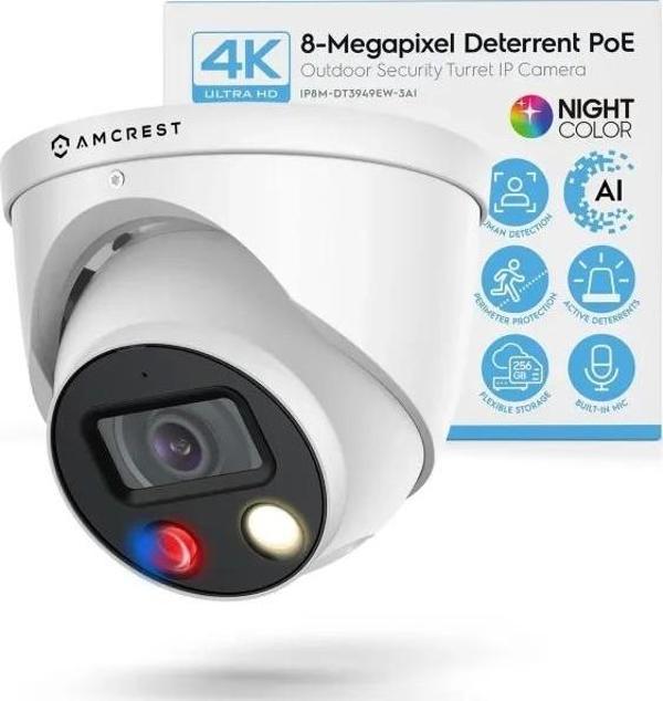 Amcrest UltraHD 4K (8MP) IP POE AI 30fps Kamera Beyaz - Image 1