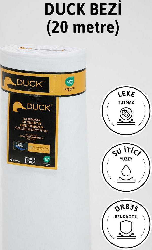 Premier Metrelik Duck Keten Kumaş Su İtici Bez 20 Metre DRB35 - Beyaz - Image 1
