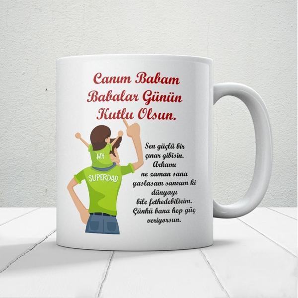 Canım Babam Baskılı Babalar Günü Kupa Bardak Kahve Kupa Bardak-17 - Image 1