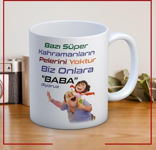 Bazı Süper Kahramanların Pelerini Yoktur Baskılı Babalar Günü Kupa Bardak - Image 1