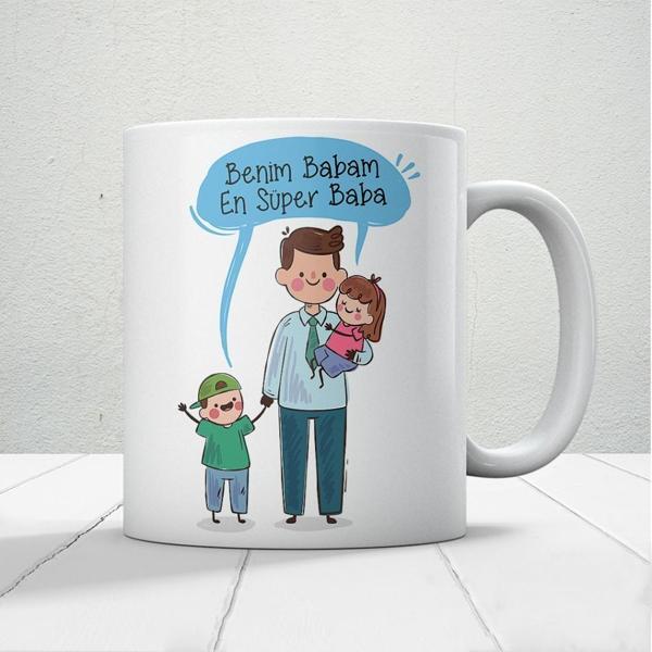 Benim Babam En Süper Baba Babalar Günü Kupa Bardak Baskılı Kahve Kupa Bardak - Image 1