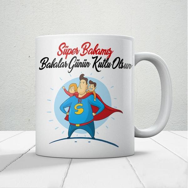 Süper Babamız Baskılı Babalar Günü Kupa Bardak Kahve Kupa Bardak-2 - Image 1