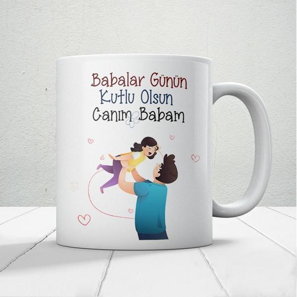Babalar Günün Kutlu Olsun Canım Babam Baskılı Babalar Günü Kupa Bardak - Image 1