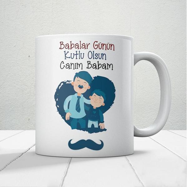 Babalar Günün Kutlu Olsun Canım Babam Baskılı Babalar Günü Kupa Bardak Mod1 - Image 1