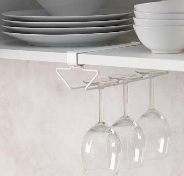 Ikea 29 Cm Rafa Takılabilen Kadeh Tutucu Raf Askısı Çelik Beyaz Şarap Kadehi Askısı - Image 1