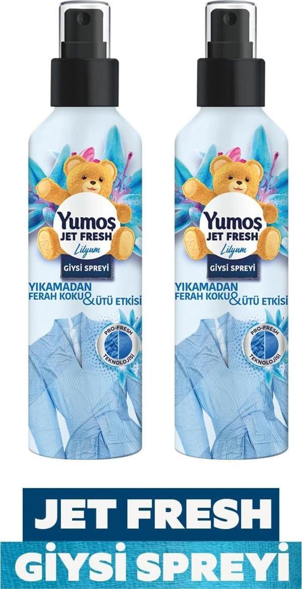 Yumoş Jet Fresh Ütü Etkisi Giysi Spreyi Lilyum 200 ml x 2 - Image 1