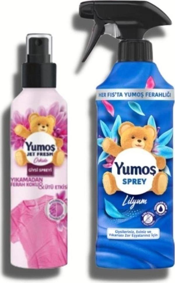 Yumoş Giysi Spreyi Orkide 200 ml ve Yıkaması Zor Eşyalar Lilyum 450 ml - Image 1