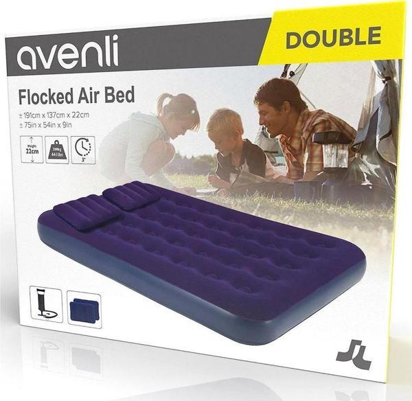 Avenli Floked Air Bed Çift Kişilik 191cm*137cm*22m - Image 1