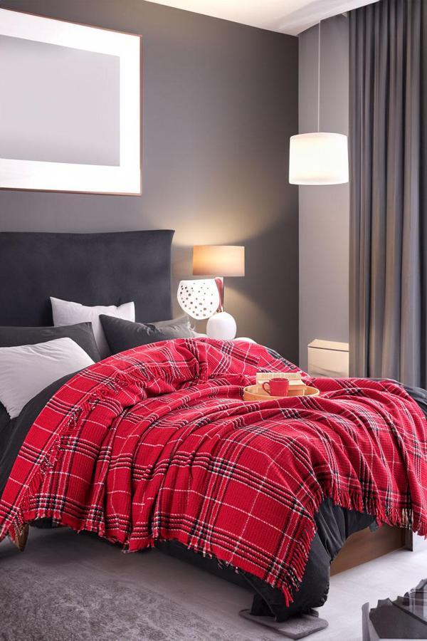 Battaniye Pamuklu Çift Kişilik Warm Soft Kırmızı - Image 1