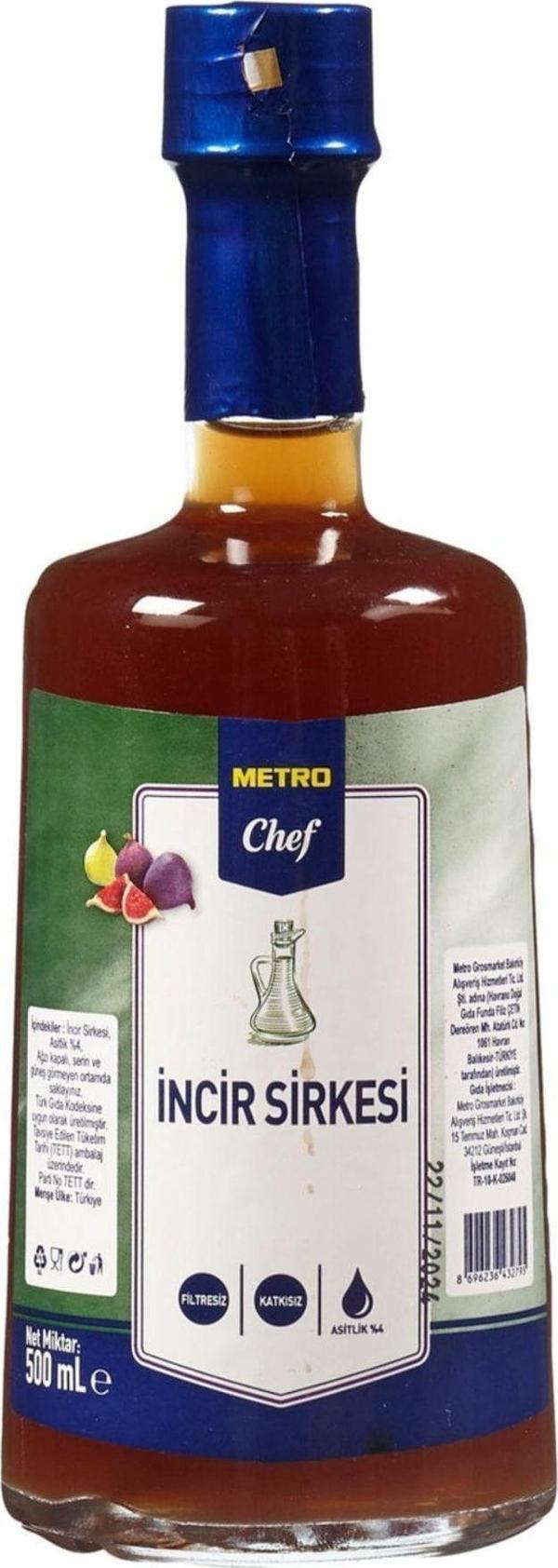 Metro Chef Incir Sirkesi 500 Ml, Incir Sirkesi, Meyveli Sirke, Fıg Vinegar - Des Biens - Image 1