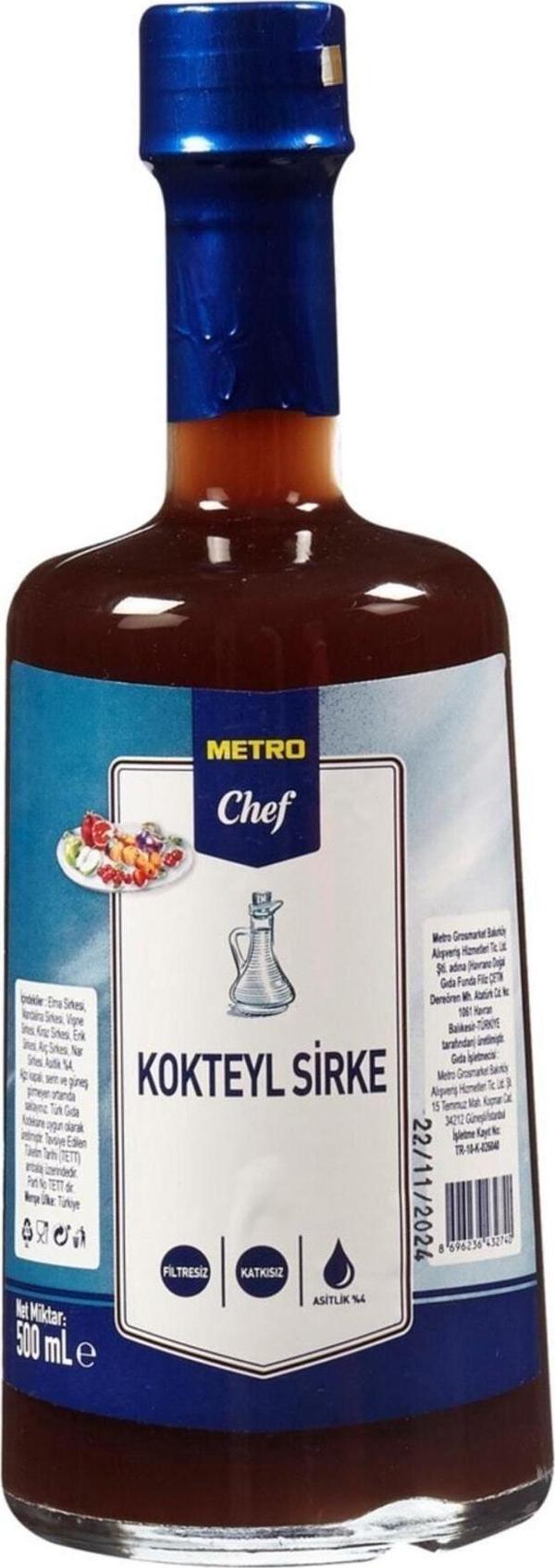 Metro Chef Kokteyl Sirke 500 Ml, Meyveli Sirke Kokteyl, Kokteyl Sirke, Cocktail Vinegar - Des Biens - Image 1
