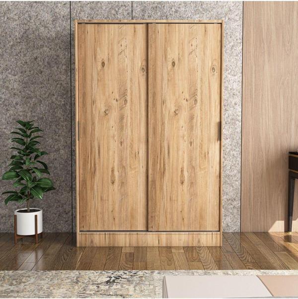 Tumblera Berceste Atlantik Çam 2 Sürgü Kapaklı 8 Bölmeli Dolap Gardırop 120x48 cm - Image 1