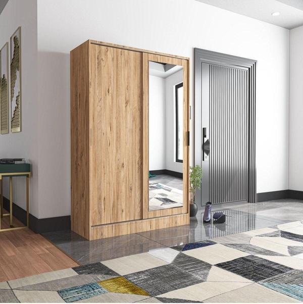 Tumblera Aura Dual Pine Portmanto Vestiyer Ayakkabılık Aynalı 2 Sürgü Kapaklı 120x48 cm - Image 1