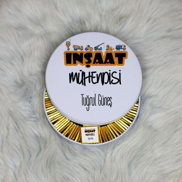 Hediyelen İnşaat Mühendisine Hediye Metal Kutuda Çikolata 100 Adet 002 - Image 1